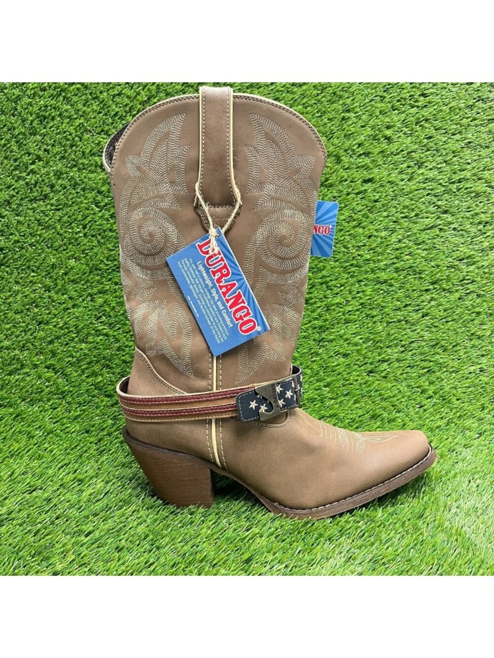 Durango Crush 12" Womens Size 10 Brown Cowgirl Western Snip Toe Fashion Boots